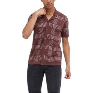 Abercrombie and Fitch Brown Geometric Patterned Shirt Size Medium